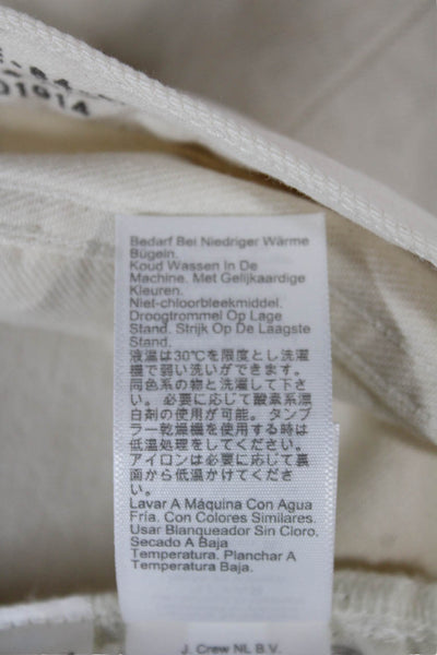 J Crew Women Cropped Ivory Jeans Size 29
