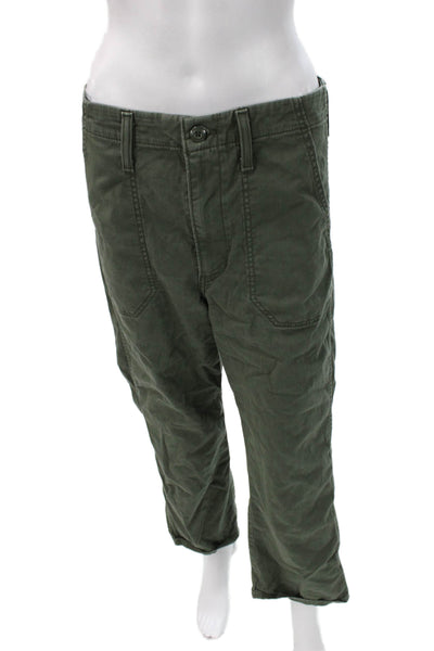 Levis Mens Cargo Pants Green Button Cotton Blend Size 29