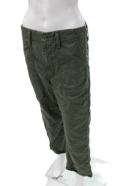 Levis Mens Cargo Pants Green Button Cotton Blend Size 29