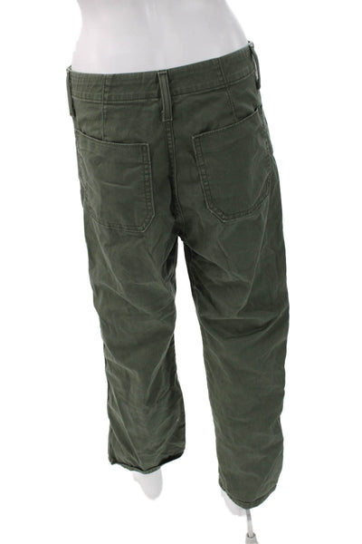 Levis Mens Cargo Pants Green Button Cotton Blend Size 29