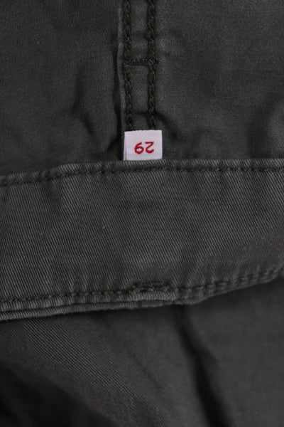 Levis Mens Cargo Pants Green Button Cotton Blend Size 29