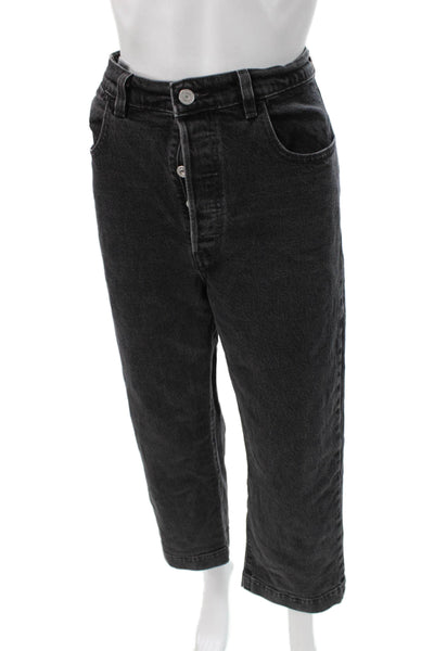 Levis Womens Ankle Jeans Black Cotton High Rise Button Fly Size 30