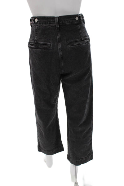 Levis Womens Ankle Jeans Black Cotton High Rise Button Fly Size 30