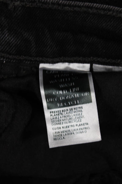 Levis Womens Ankle Jeans Black Cotton High Rise Button Fly Size 30