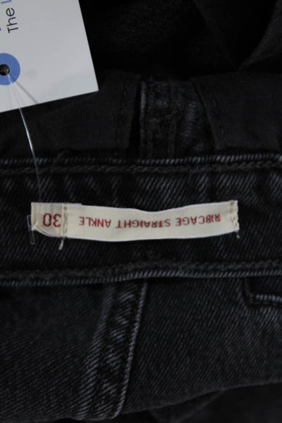 Levis Womens Ankle Jeans Black Cotton High Rise Button Fly Size 30