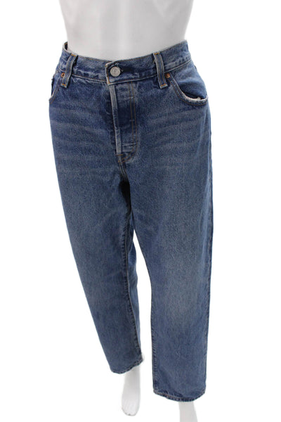 Levis Unisex Adults Tapered High Rise Blue Jeans Button Size 30