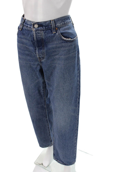 Levis Unisex Adults Tapered High Rise Blue Jeans Button Size 30