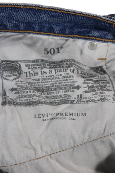Levis Unisex Adults Tapered High Rise Blue Jeans Button Size 30