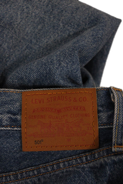 Levis Unisex Adults Tapered High Rise Blue Jeans Button Size 30