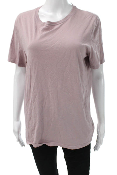 ATM Womens Basic Pink Cotton Crew Neck Short Sleeve T-Shirt Pullover Size S