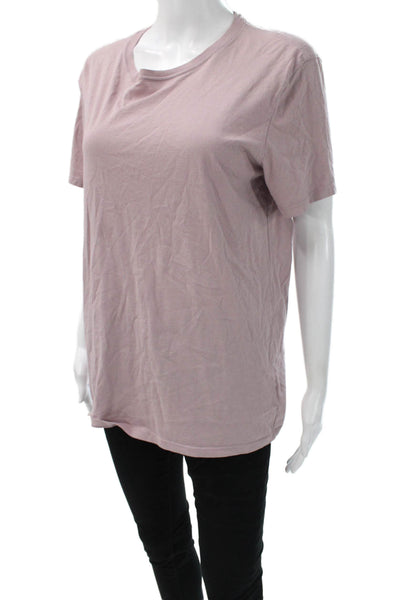 ATM Womens Basic Pink Cotton Crew Neck Short Sleeve T-Shirt Pullover Size S