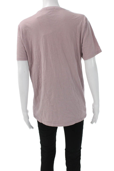 ATM Womens Basic Pink Cotton Crew Neck Short Sleeve T-Shirt Pullover Size S