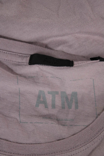 ATM Womens Basic Pink Cotton Crew Neck Short Sleeve T-Shirt Pullover Size S