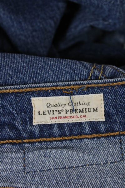 Levis Womens Tapered Blue Jeans Mid Rise Button Fly 26in Inseam Size 26