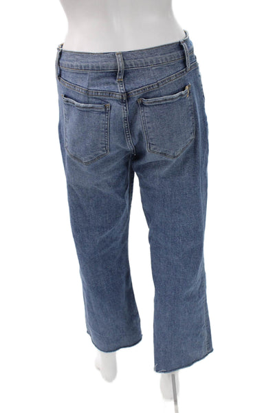 Joes Women Cropped Mid-Rise Blue Cotton Blend Jeans Button 25in Size 28