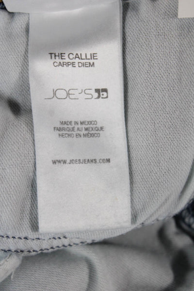 Joes Women Cropped Mid-Rise Blue Cotton Blend Jeans Button 25in Size 28