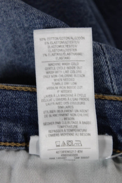 Joes Women Cropped Mid-Rise Blue Cotton Blend Jeans Button 25in Size 28