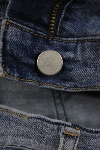 Joes Women Cropped Mid-Rise Blue Cotton Blend Jeans Button 25in Size 28