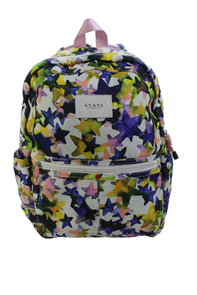 State Womens Watercolor Star Motif Zippered Compartment Backpack Multicolor