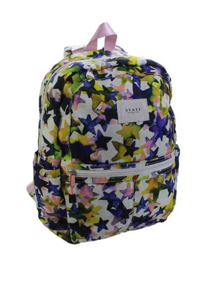 State Womens Watercolor Star Motif Zippered Compartment Backpack Multicolor