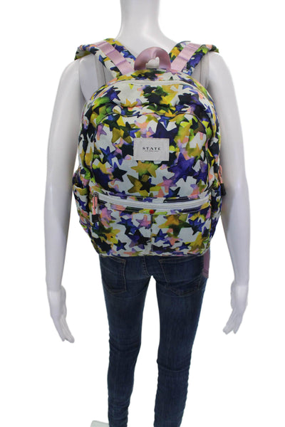 State Womens Watercolor Star Motif Zippered Compartment Backpack Multicolor