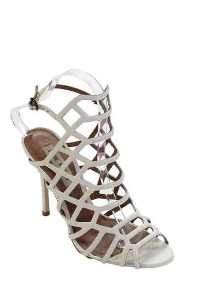 Steve Madden Women's Open Toe Cage Stiletto Sandals White Size 7