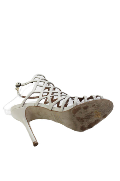 Steve Madden Women's Open Toe Cage Stiletto Sandals White Size 7