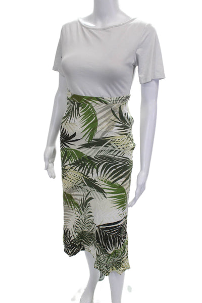 Zara Womens Straight Pencil Floral Viscose Midi Skirt Size XS