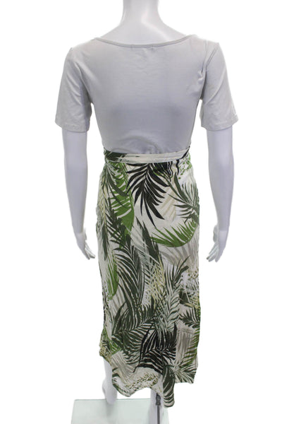 Zara Womens Straight Pencil Floral Viscose Midi Skirt Size XS