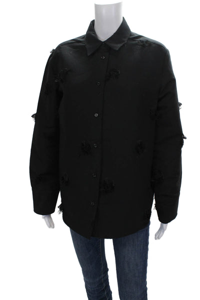 Samsoe & Samsoe Women Black Collared Button-Up Blouse Long Sleeve Size XS