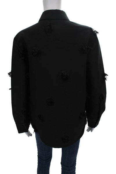 Samsoe & Samsoe Women Black Collared Button-Up Blouse Long Sleeve Size XS
