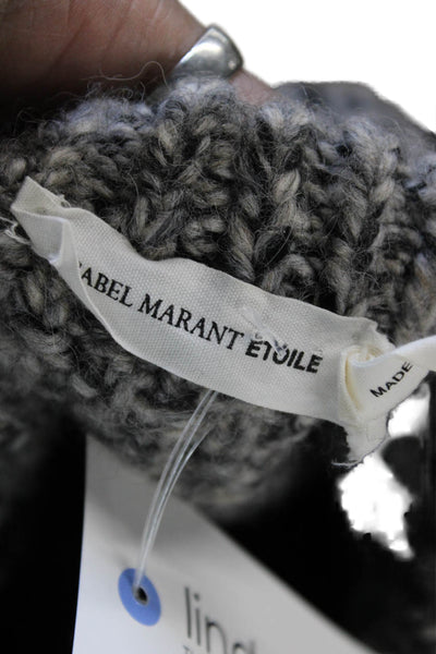 Isabel Marant Etoile Womens Alpaca Geometric Crewneck Pullover Gray Size 36