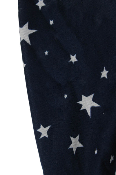 J Crew Womens Stars Print Light Weight Scarf Navy Blue White