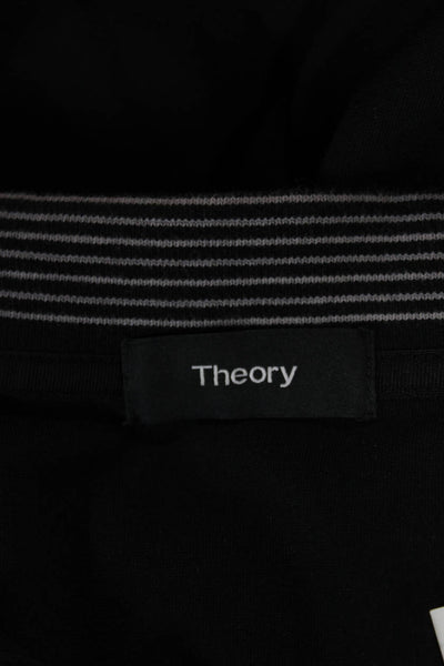 Theory Men Polo Black Collared Short Sleeve Button Viscose Blend Size XS