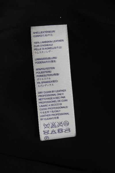 Rebecca Minkoff Womens Pencil Skirt Black Leather Button Knee Length Size 2