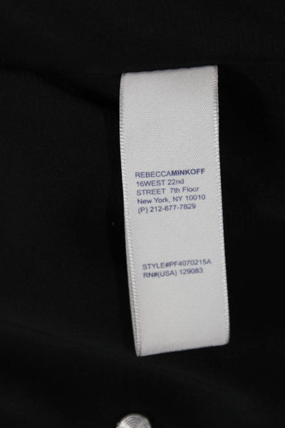 Rebecca Minkoff Womens Pencil Skirt Black Leather Button Knee Length Size 2