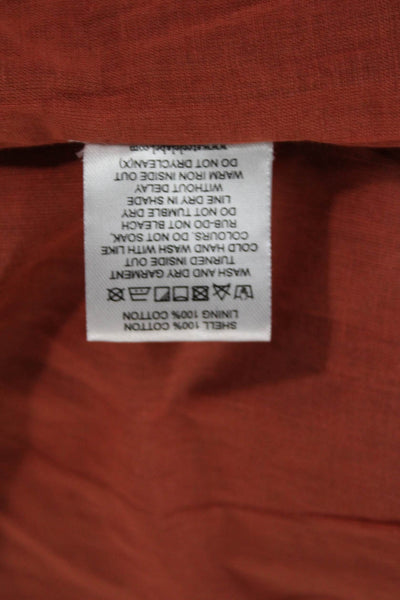 Steele Womens Orange Cotton Collared Shift Dress Long Sleeve Knee Length Size S