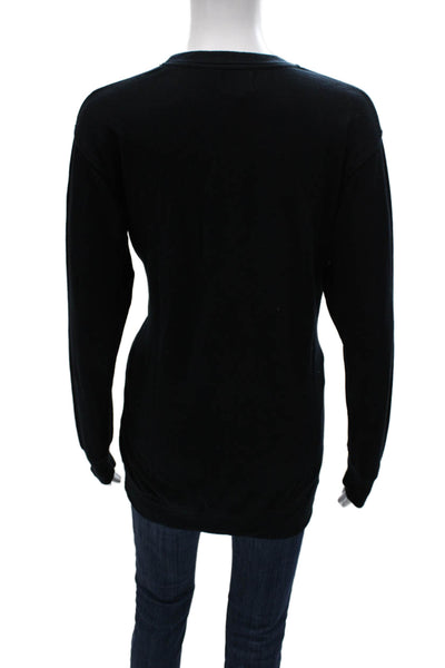 Sundry Womens Pullover Sweatshirt Black Modal Crew Neck Long Sleeve Size 0