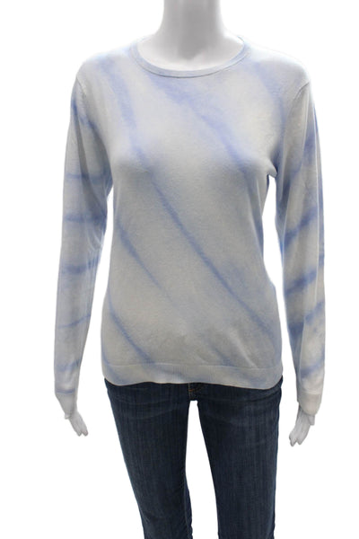 Scott & Scott London Women Blue Striped Cotton Pullover Sweater Size M
