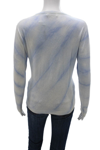 Scott & Scott London Women Blue Striped Cotton Pullover Sweater Size M
