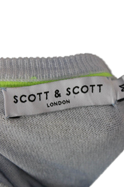 Scott & Scott London Women Blue Striped Cotton Pullover Sweater Size M