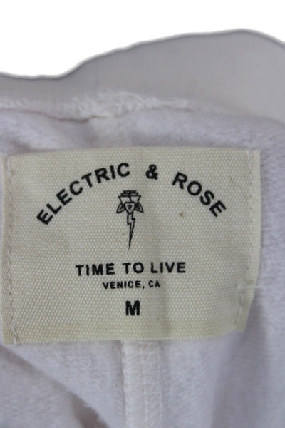 Electric & Rose Womens Tie Dye Jogger Pants White Pima Cotton Size M