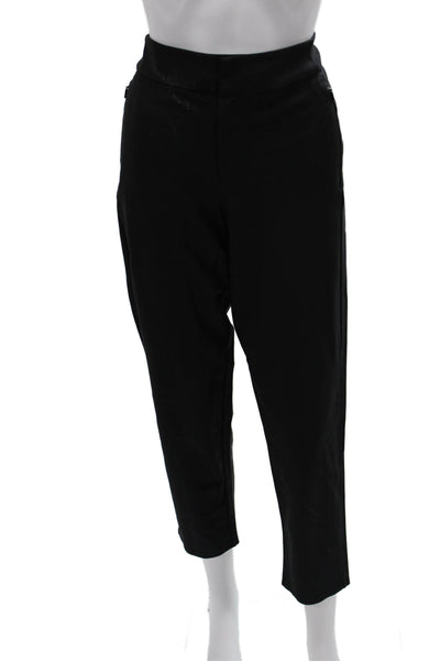 Athleta Womens Skinny Pants Black Nylon Zip 27 Inseam Size 6