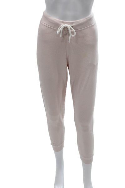 Leallo Womens Jogger Pants Pink Drawstring Cotton Size S