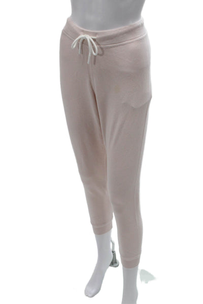 Leallo Womens Jogger Pants Pink Drawstring Cotton Size S