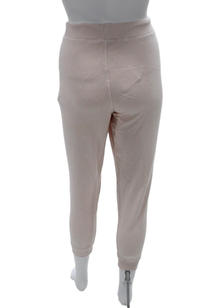Leallo Womens Jogger Pants Pink Drawstring Cotton Size S
