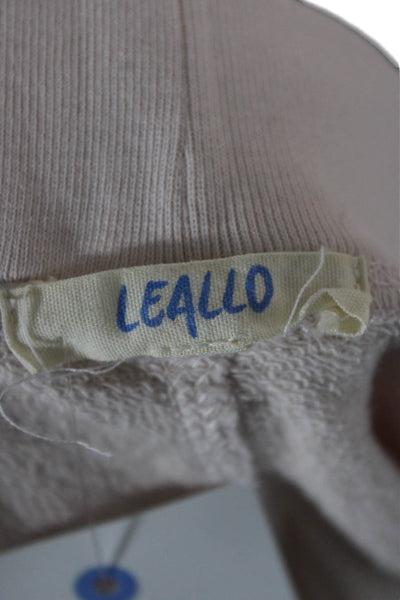 Leallo Womens Jogger Pants Pink Drawstring Cotton Size S