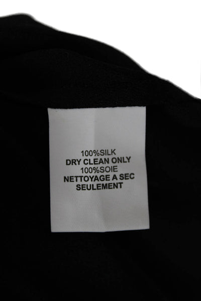 Trina Turk Women Black Silk Halter Tank Top Sleeveless Button Size XS Petite