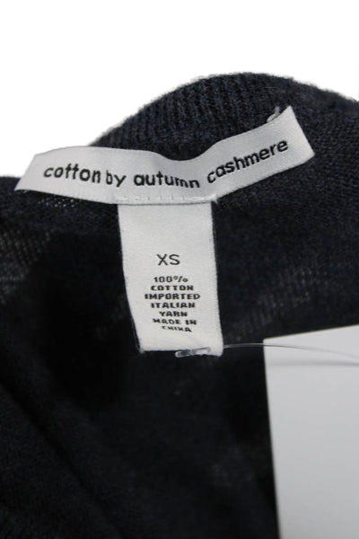 Cotton By Autumn Cashmere Womens Gray Striped Boatneck 3/4 SLV Pullover Size XS