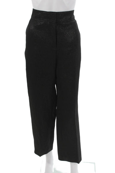 Akris Punto Womens Dress Pants Black Cotton Zip Solid Size 12